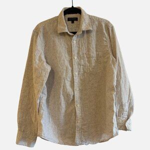 Banana Republic Mens Large Button Up Shirt Linen Plaid